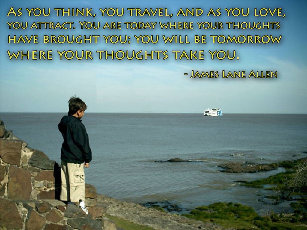 Thoughts travel love - James Allen quote